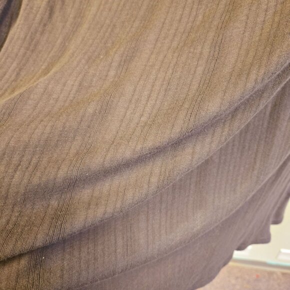 Garnet Hill S Brown Sleeveless Deep Cowl Neck Dress Sheer Gauzy Swim Coverup - Picture 8 of 12